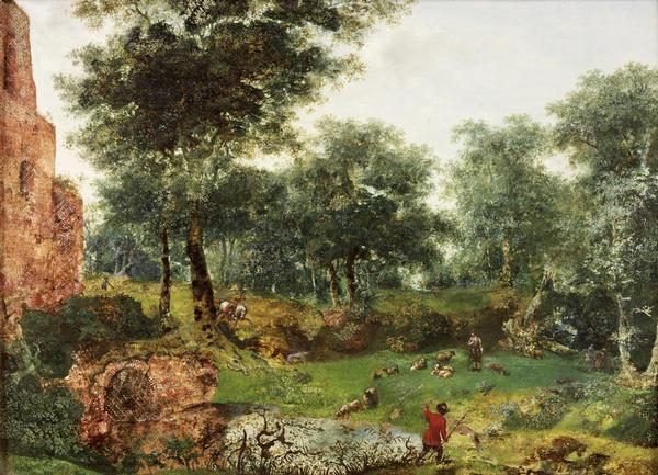 Jan van der Heyden Wooded landscape oil painting image